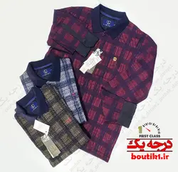 بلوز یقه دار ژاگارد 4خونه 3 رنگ