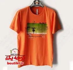 تیشرت گرافیکی maxzone یقه گرد نارنجی