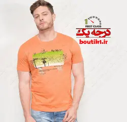 تیشرت گرافیکی maxzone یقه گرد نارنجی