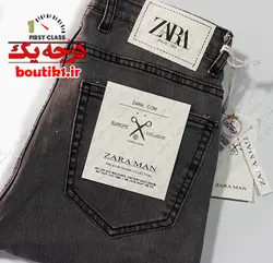 شلوار جین zara اسلیم فیت خاکستری