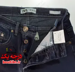 شلوار جین zara اسلیم فیت سورمه ای