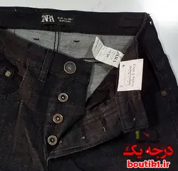 شلوار جین اسلپ zara اسلیم فیت مشکی