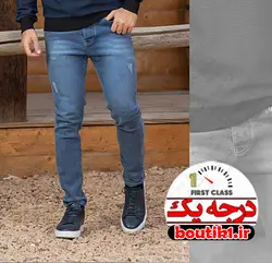 شلوار جین اسلیم فیت کج راه