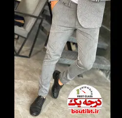 شلوار مجلسی بزایاق پاکتی طوسی