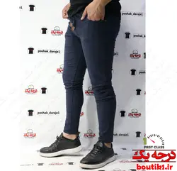 شلوار اسلش پنبه لاکرا ساده سورمه ای