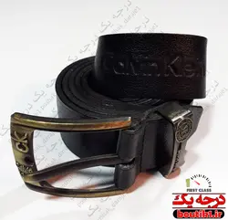 کمربند سگکی چرم طبیعی پهن