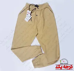 شلوار اسلش کتان گت دار نخودی