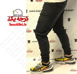 شلوار اسلش جین 6 جیب دودی مچدار