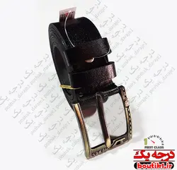 کمربند پهن چرم طبیعی سگکی