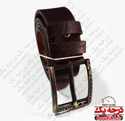 کمربند پهن چرم طبیعی سگکی