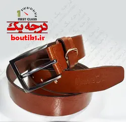 کمربند چرم طبیعی گاومیشی قهوه ای