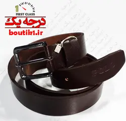 کمربند چرم قهوه ای طبیعی گاومیشی