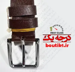 کمربند چرم قهوه ای طبیعی گاومیشی