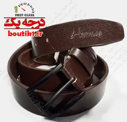 کمربند چرم قهوه ای طبیعی گاومیشی