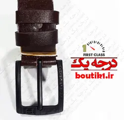 کمربند چرم قهوه ای طبیعی گاومیشی