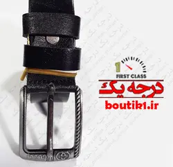 کمربند چرم گاومیشی طبیعی مشکی