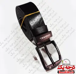کمربند پهن چرم طبیعی سگکی