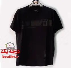 تیشرت پنبه براش یقه گرد چاپدار مات