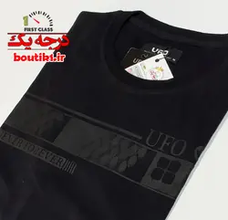 تیشرت پنبه براش یقه گرد چاپدار مات