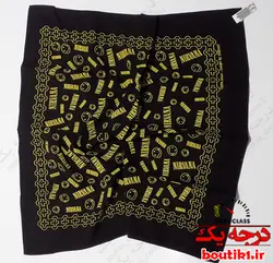 دستمال سر مشکی طرحدار nirvana