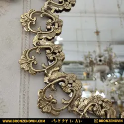 قیمت آینه برنزی برنجی دیواری سه تکه مدل یاسمن طلایی