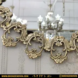 قیمت آینه برنزی برنجی دیواری سه تکه مدل یاسمن طلایی