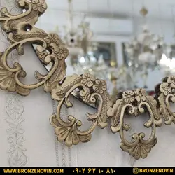 قیمت آینه برنزی برنجی دیواری مدل یاسمن آنتیک | برنز نوین