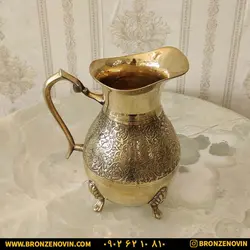 قیمت پارچ برنزی برنجی هندی مدل طاووس 4 پایه | برنز نوین