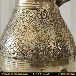 قیمت پارچ برنزی برنجی هندی مدل طاووس 4 پایه | برنز نوین