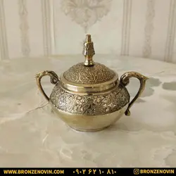 قیمت قندان برنزی برنجی مدل طاووس دسته دار کد 1562| برنز نوین