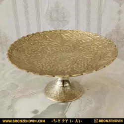 شیرینی خوری برنز هندی مدل گل برجسته کد ۳۶۰۴