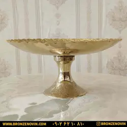 شیرینی خوری برنز هندی مدل گل برجسته کد ۳۶۰۴