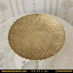 شیرینی خوری برنز هندی مدل گل برجسته کد ۳۶۰۴