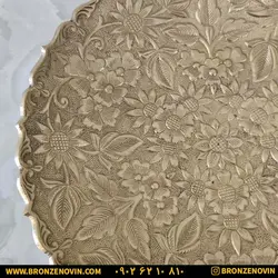 شیرینی خوری برنز هندی مدل گل برجسته کد ۳۶۰۴