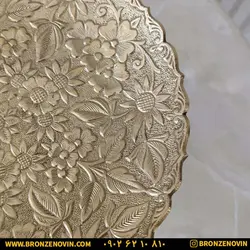 شیرینی خوری برنز هندی مدل گل برجسته کد ۳۶۰۴