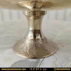 شیرینی خوری برنز هندی مدل گل برجسته کد ۳۶۰۴