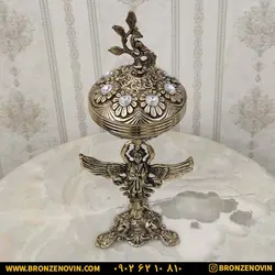 قیمت شکلات خوری برنز برنجی مدل آفتابگردان پایه فرشته