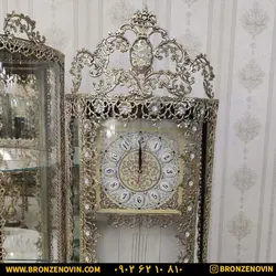 ست میز تلویزیون بوفه و ساعت ایستاده برنز برنجی آفتابگردان