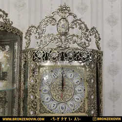 ست میز تلویزیون بوفه و ساعت ایستاده برنز برنجی آفتابگردان