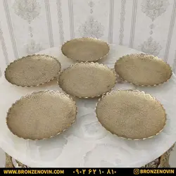 قیمت پیش دستی برنجی برنزی هندی مدل لبه هشتی | برنز نوین