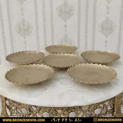 قیمت پیش دستی برنجی برنزی هندی مدل لبه هشتی | برنز نوین