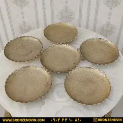 قیمت پیش دستی برنجی برنزی هندی مدل لبه هشتی | برنز نوین