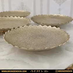 قیمت پیش دستی برنجی برنزی هندی مدل لبه هشتی | برنز نوین