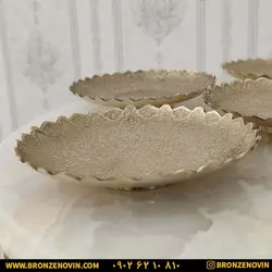 قیمت پیش دستی برنجی برنزی هندی مدل لبه هشتی | برنز نوین