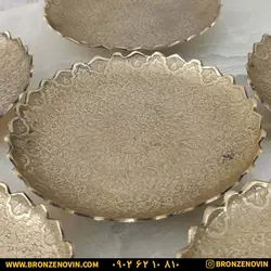 قیمت پیش دستی برنجی برنزی هندی مدل لبه هشتی | برنز نوین