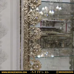خرید و قیمت بوفه برنز برنجی گل رز تخت 70 سانتی متری مستطیلی