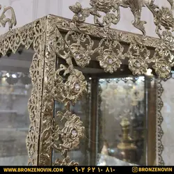 خرید و قیمت بوفه برنز برنجی گل رز تخت 70 سانتی متری مستطیلی