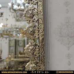 خرید و قیمت آینه شمعدان برنز و کنسول برنجی مدل گل رز بزرگ