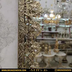 خرید و قیمت آینه شمعدان برنز و کنسول برنجی مدل گل رز بزرگ