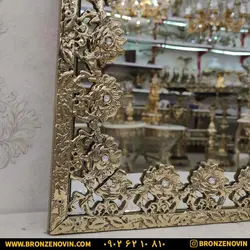خرید و قیمت آینه شمعدان برنز و کنسول برنجی مدل گل رز بزرگ